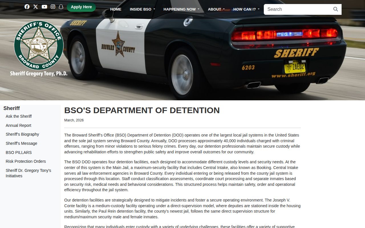Broward County 24 hour releases through Central Intake