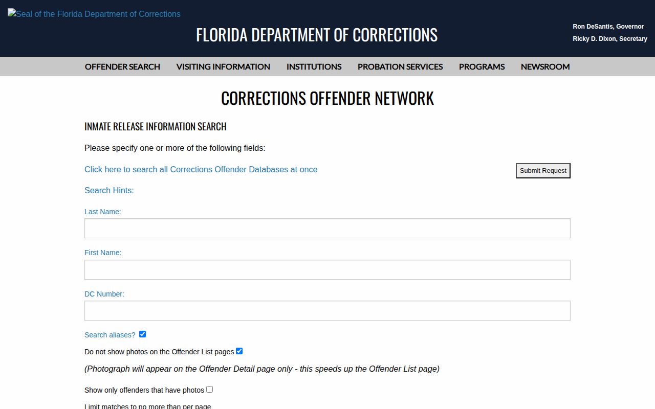 Turning Point Community Release Center Florida inmate release information search