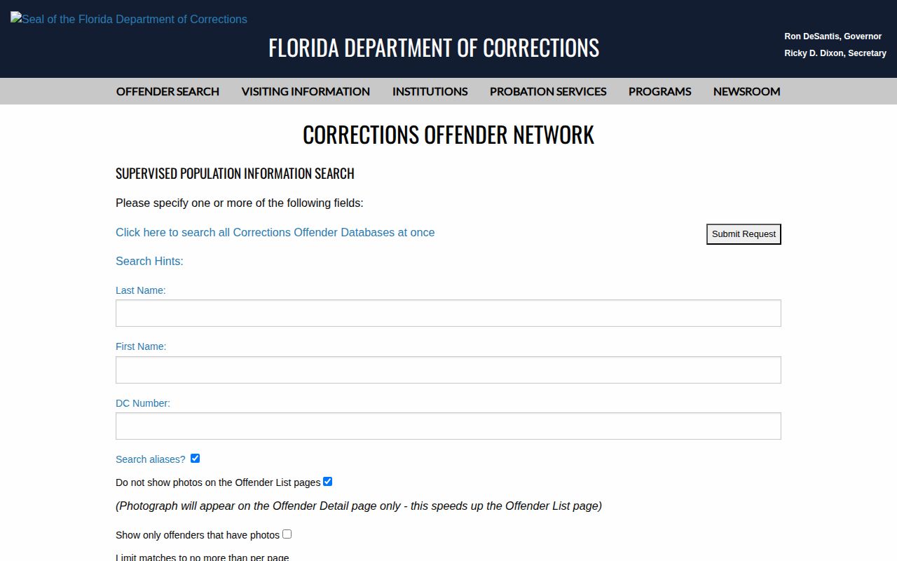 FDC search for Broward County probation and parole records